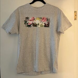 Primitive Gray Tee with Pink Floral Logo